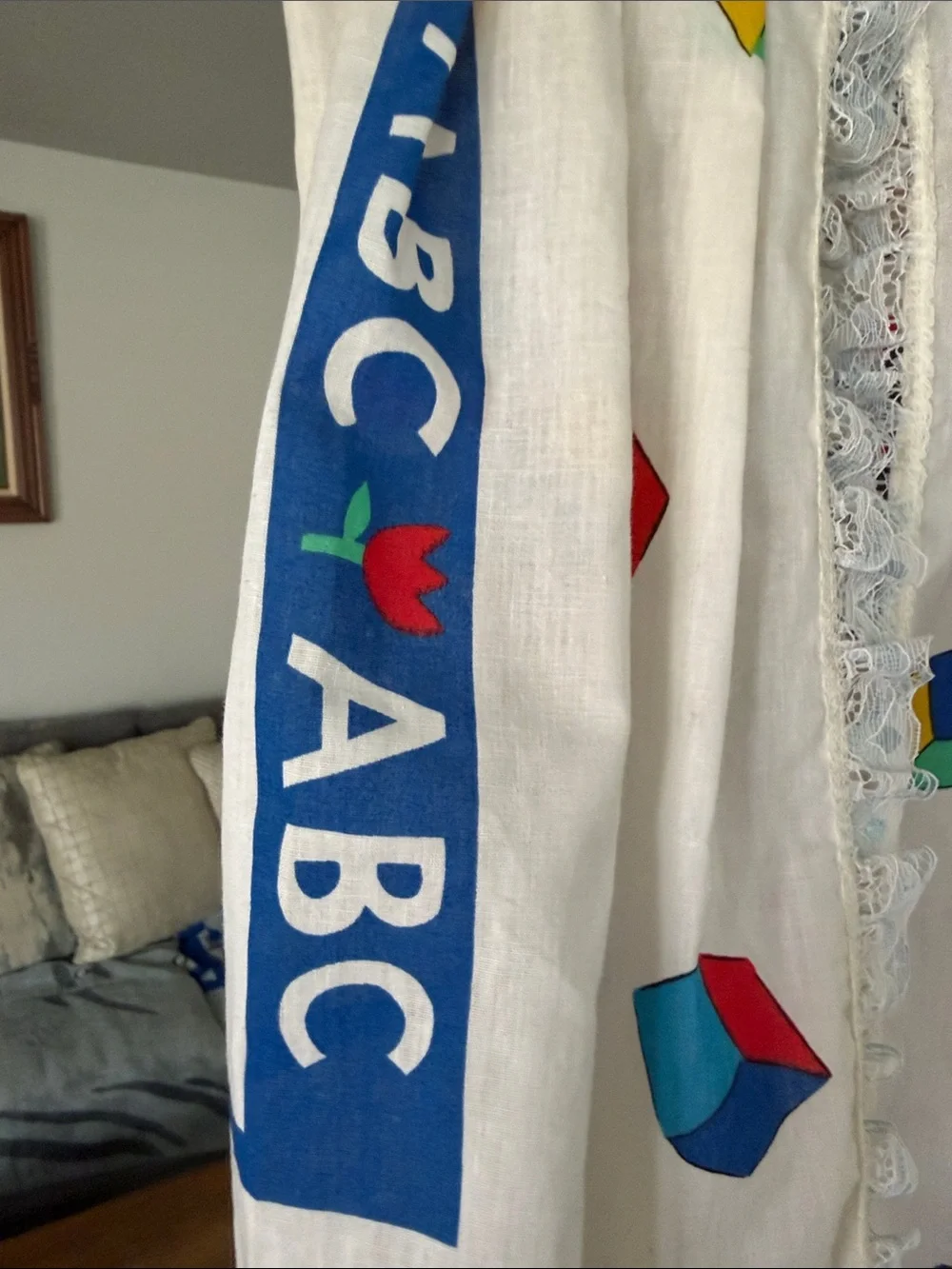 Vintage Cloth ABC Block Diaper Stacker - White with Primary Color Blocks
